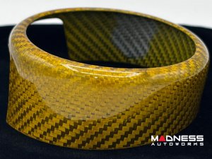 Alfa Romeo Giulia Front Emblem Frame Cover - Carbon Fiber - Yellow Candy Alfa Romeo Giulia Front Emblem Frame Cover - Carbon Fiber - Yellow Candy